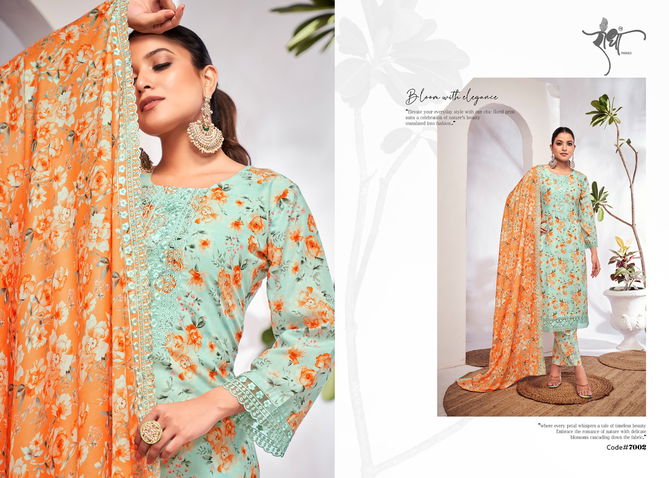 Saffron By Radha Trendz Printed Embroidery Cotton Salwar Kameez Wholesale Market In Surat